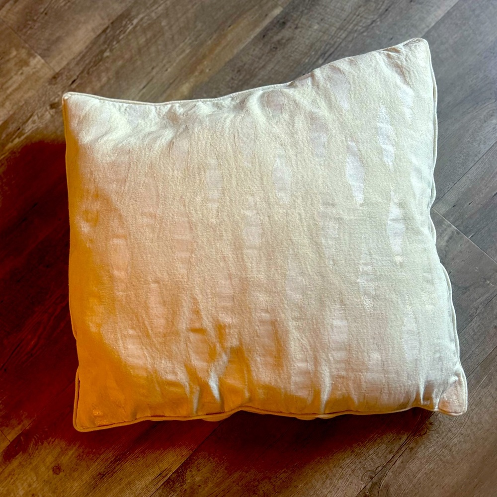 💛 EnVogue 24x24 Cream Throw Pillow w/ Gold Accents | Removable Cover